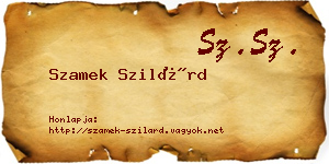Szamek Szilárd névjegykártya